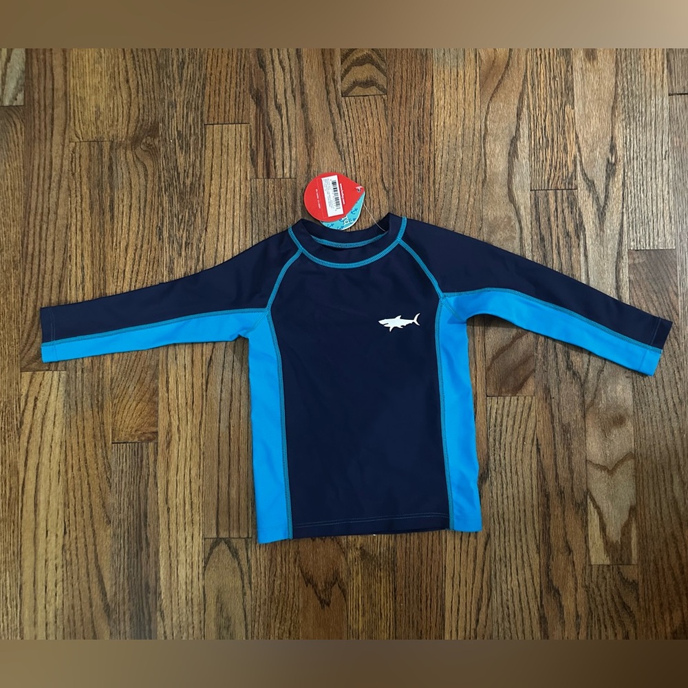 Hatley Dark Blue and Light Blue Kids Swim Rashguard